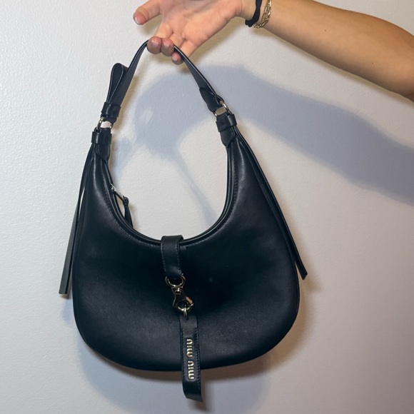 SOLD!! Miu Miu ‘Grace Lux’ Black Leather Women's Hobo Bag - Picture 8 of 8